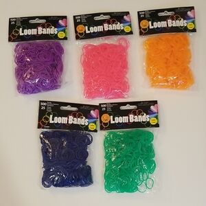 Loom Bands Variety Pack Of 5 - Purple, Pink, Orange, Blue, Green